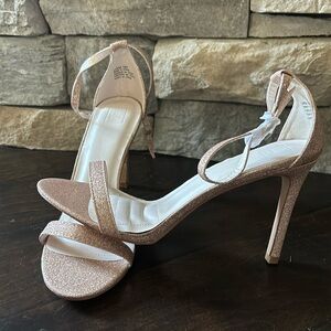 Brand new never worn rose gold sparkly heels